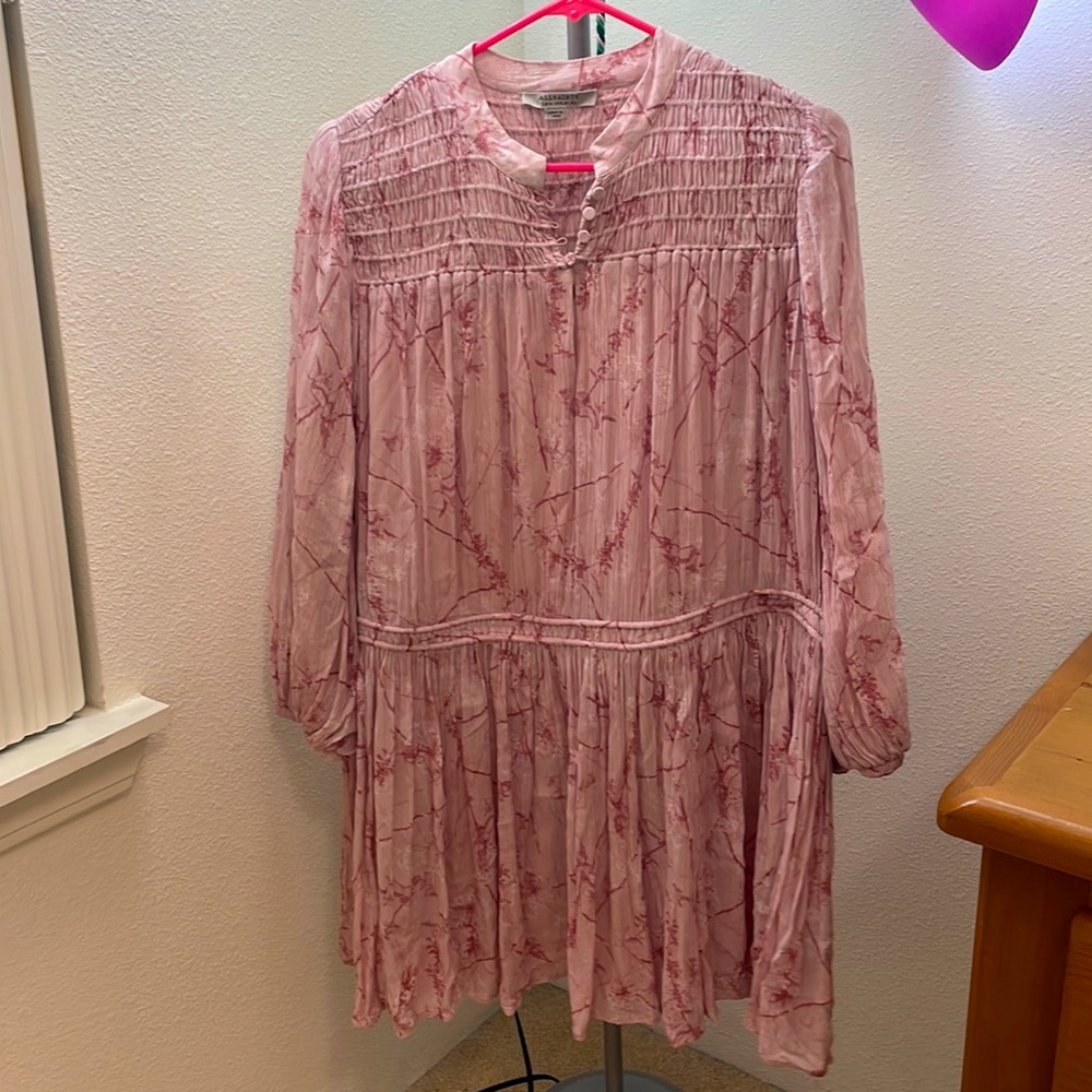 ALLSAINTS Viscose Rose Pink Dress - Size 8 - Excellent Condition!!